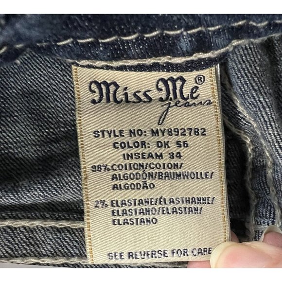 Miss Me Jeans Womens 28 Blue Bootcut Embroidered Pocket Low Rise Stretch - Picture 6 of 12